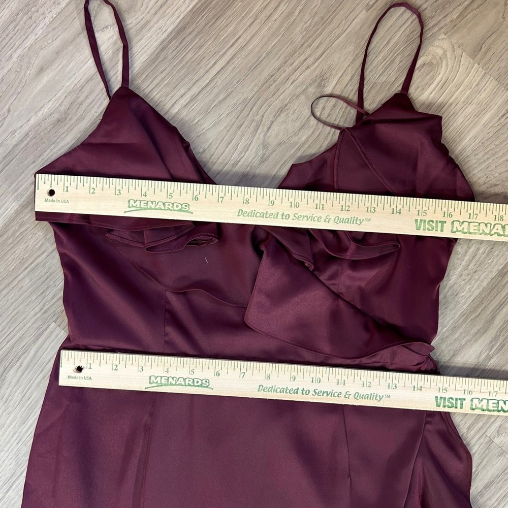 Vow'd Burgundy Ruffle High-Low Maxi Dress Size 10 Wedding Guest Bridesmaid Prom - Picture 4 of 8